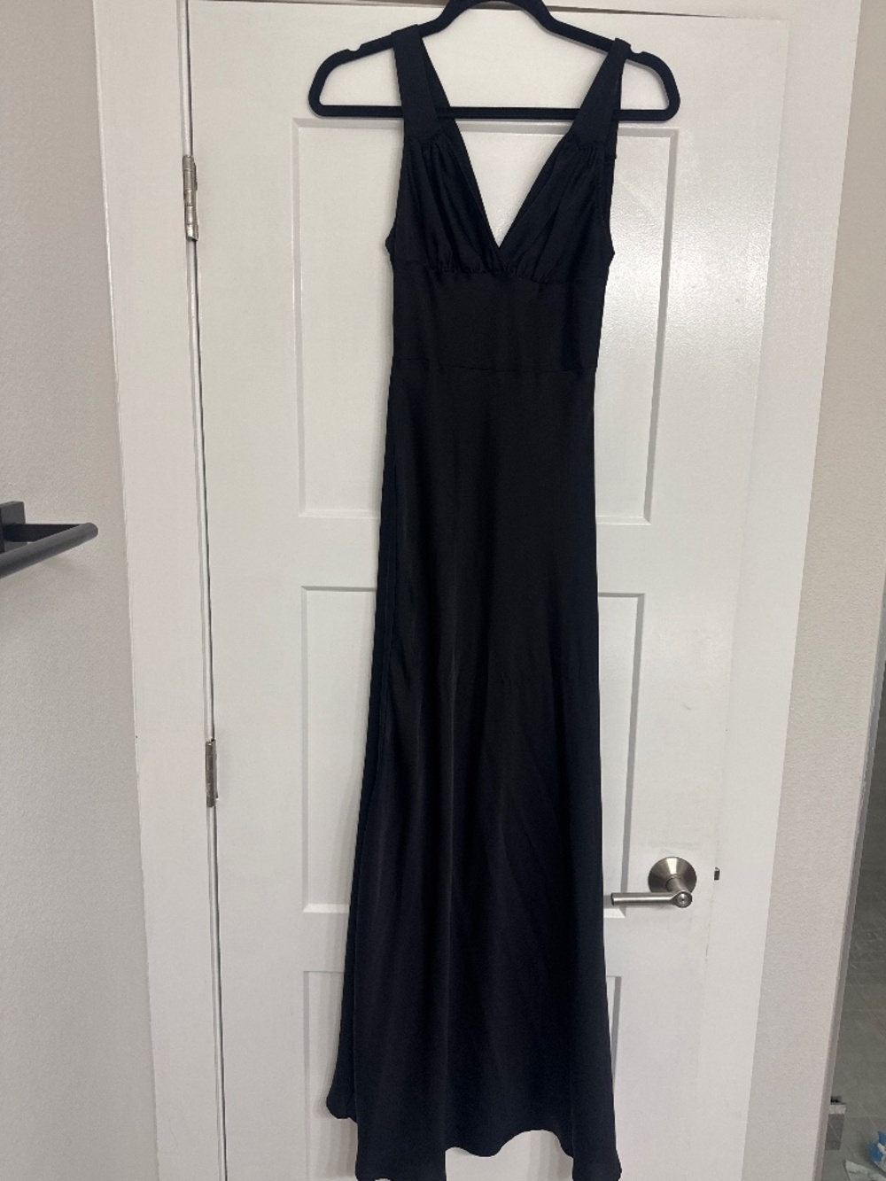 WeWoreWhat Black Silk Long Dress